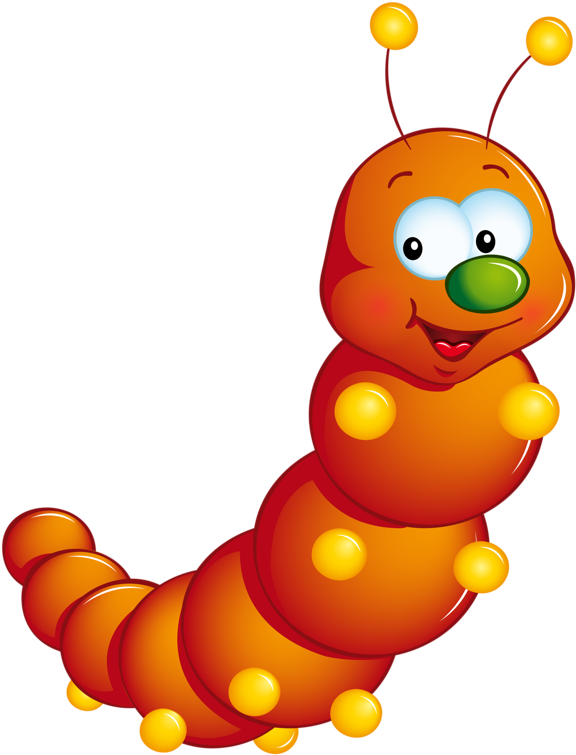 Фотки Bugs And Insects, Animal Cards, Clips, Caterpillar, - Orange Bug Clipart (605x800), Png Download