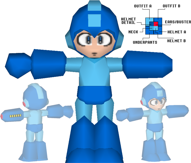 Download Zip Archive - N64 Mega Man Model (750x650), Png Download