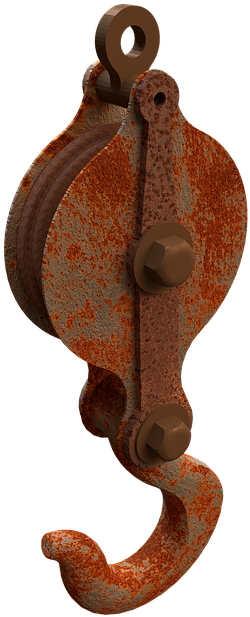 Hook, Crane, Stainless, Last, Load Crane, Rusty, Rusted - Rust (617x720), Png Download