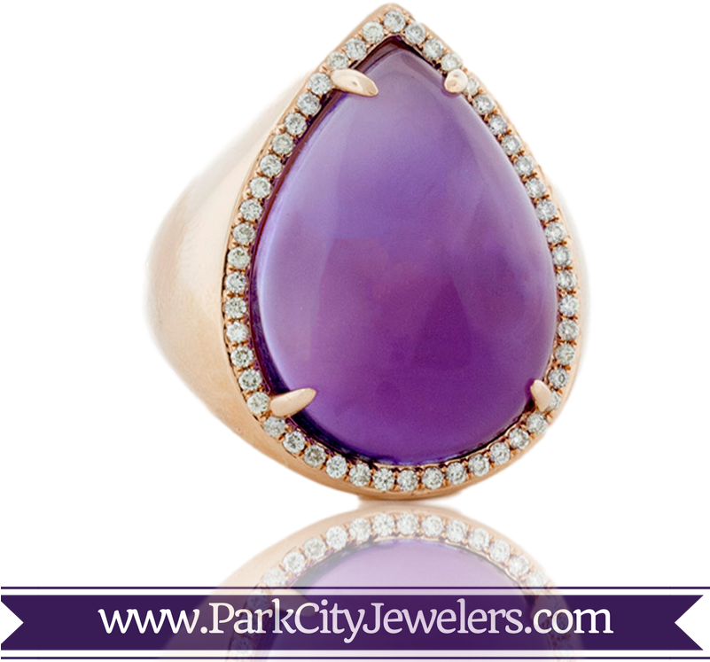 Teardrop Amethyst Diamond Ring - Pave Diamond Snowflake Earrings (800x800), Png Download