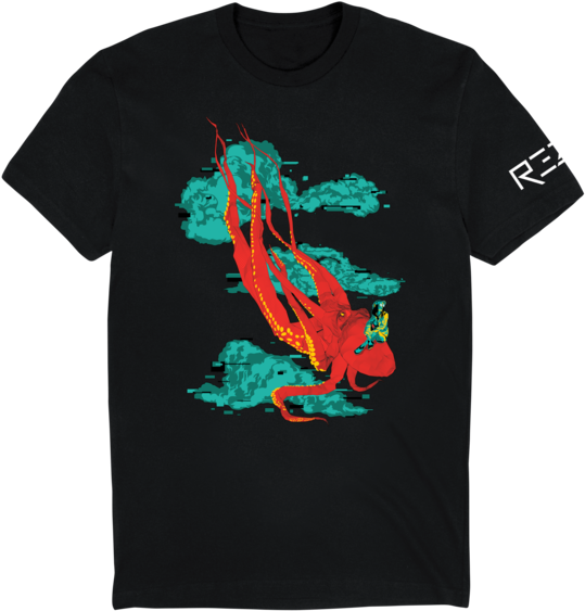 Flying Octopus T-shirt - Rezz Flying Octopus (600x600), Png Download