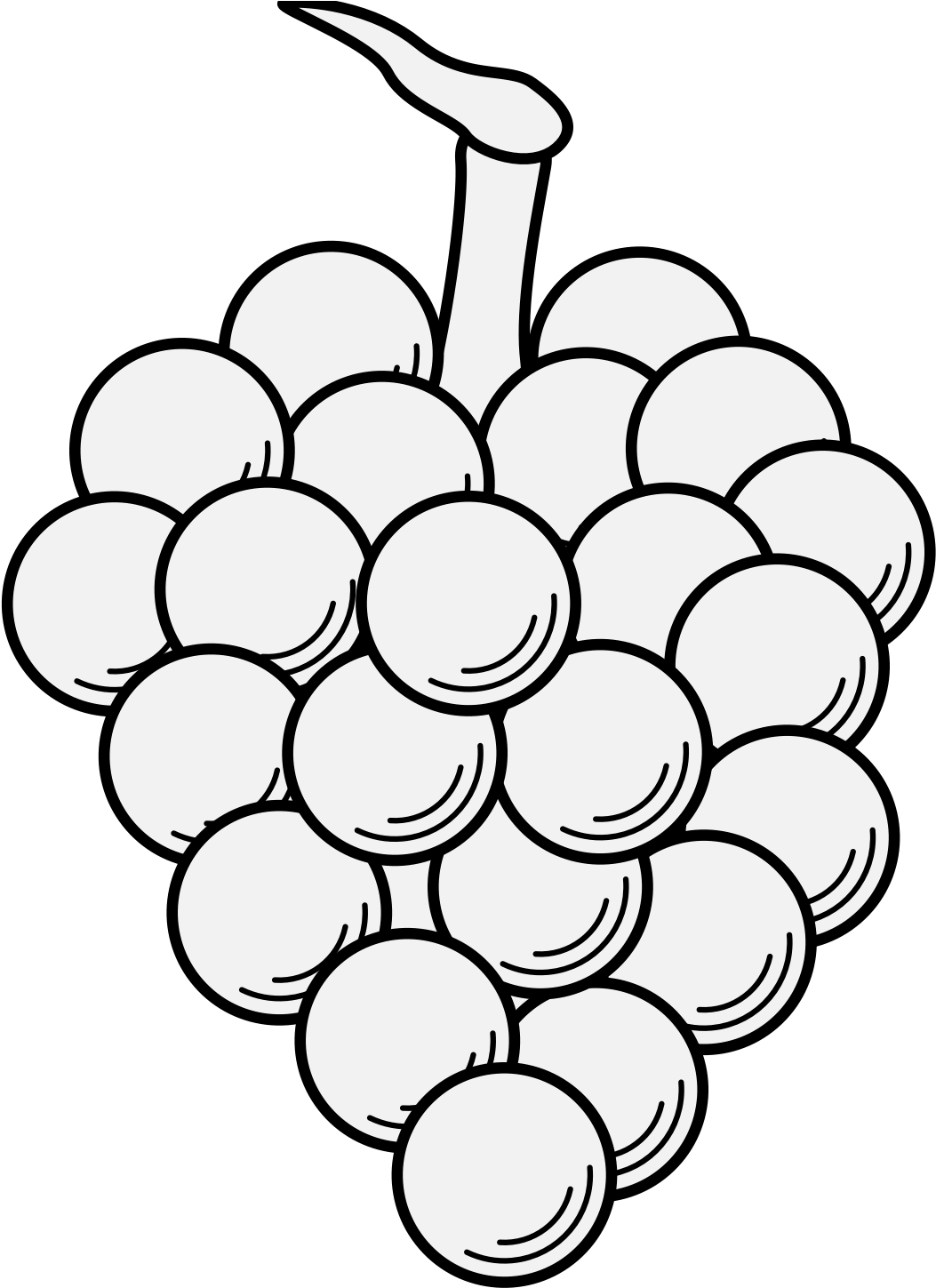 Bunch Of Grapes - Heraldic Grapes (1068x1462), Png Download