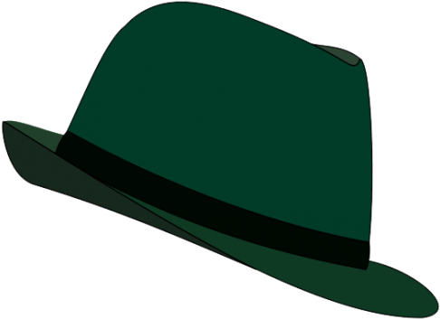 Green Fedora Hat - Green Hat Transparent Background (493x360), Png Download