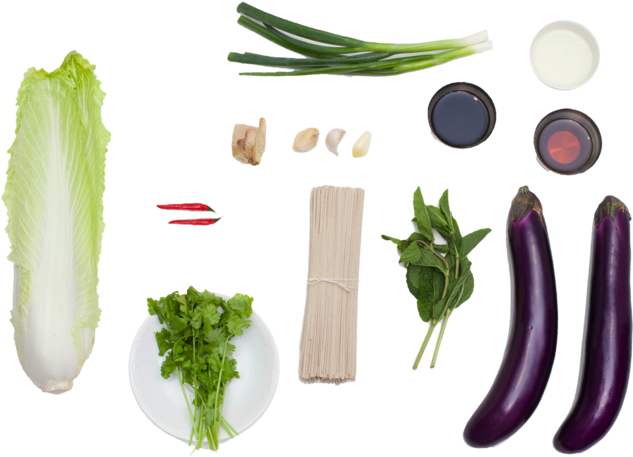 Japanese Eggplant & Soba Noodles With Taiwanese Bok - Taiwanese Bok Choy (700x467), Png Download