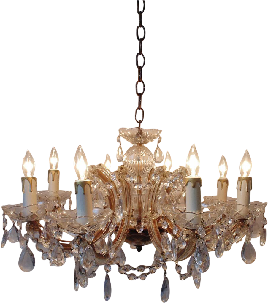 Chandelier Vintage Png - Vintage Italian Glass Chandelier (1020x1020), Png Download