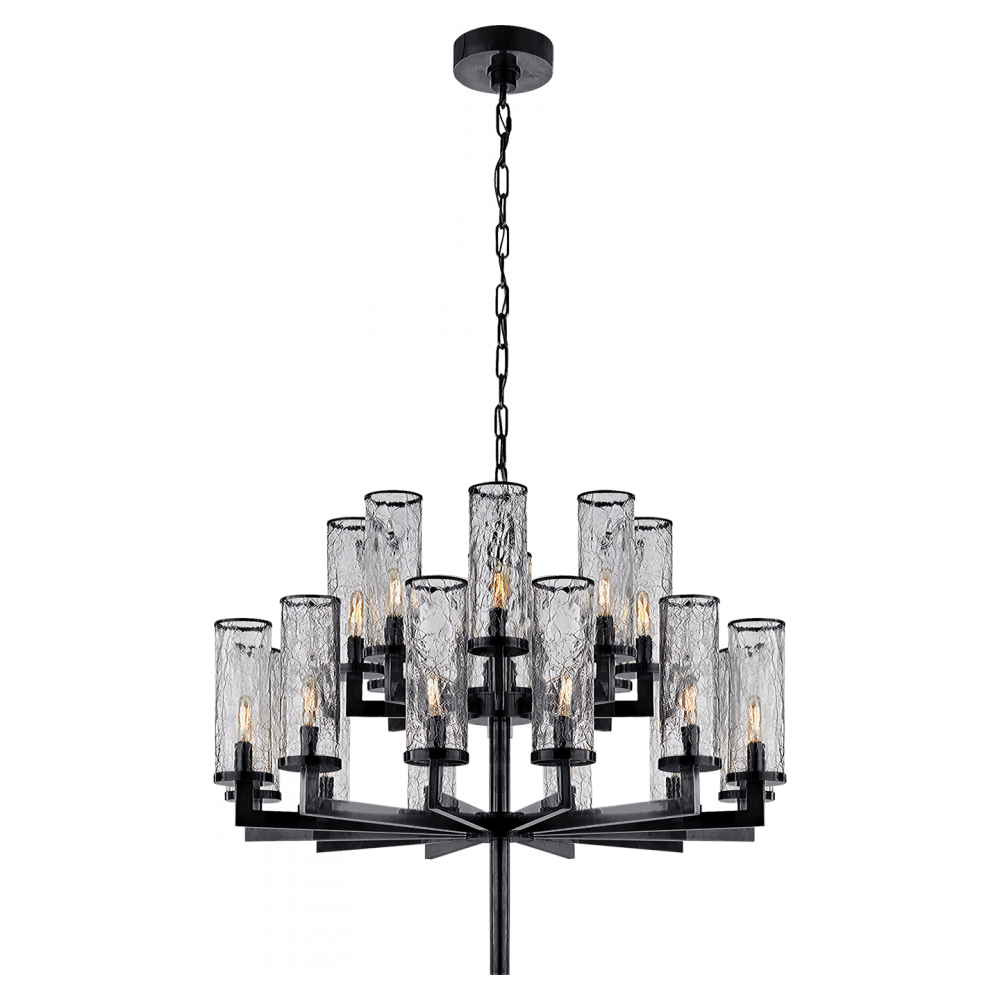 Liaison Double Tier Chandelier In Bronze With Cr - Visual Comfort Kw5201ab-crg Antique-burnished Brass (1000x1000), Png Download