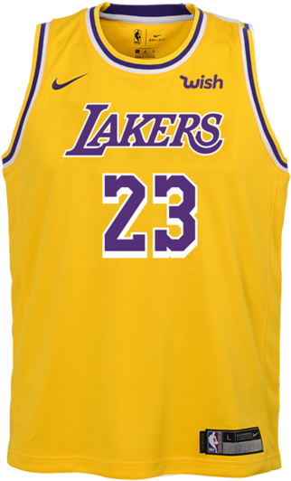 Los Angeles Lakers Youth Lebron James Icon Edition - Youth Lebron James Jersey Lakers (450x600), Png Download