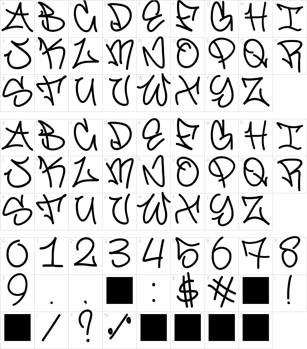 Font Characters - Tipografía Graffiti (1000x1150), Png Download