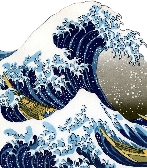 Report Abuse - Blue Japanese Wave (599x747), Png Download