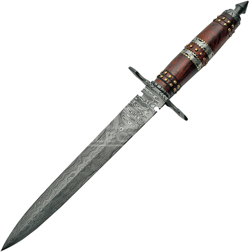 Rosewood Damascus Steel Daggers (850x850), Png Download