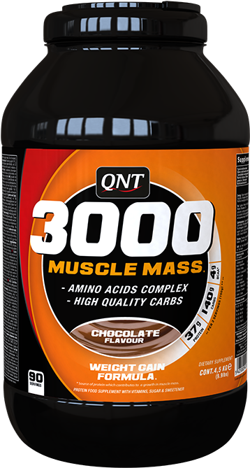 Qnt Direct 3000 Muscle Mass Chocolate 4,5 Kg - Qnt Weight Gain 3000 - 4.5 Kg (strawberry) (768x768), Png Download