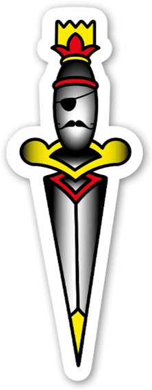 Pirateghost Flash Dagger Sticker - The Flash (253x600), Png Download