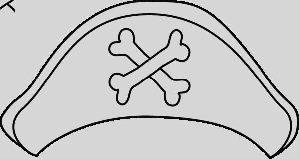Pirate Hat To Color (600x320), Png Download