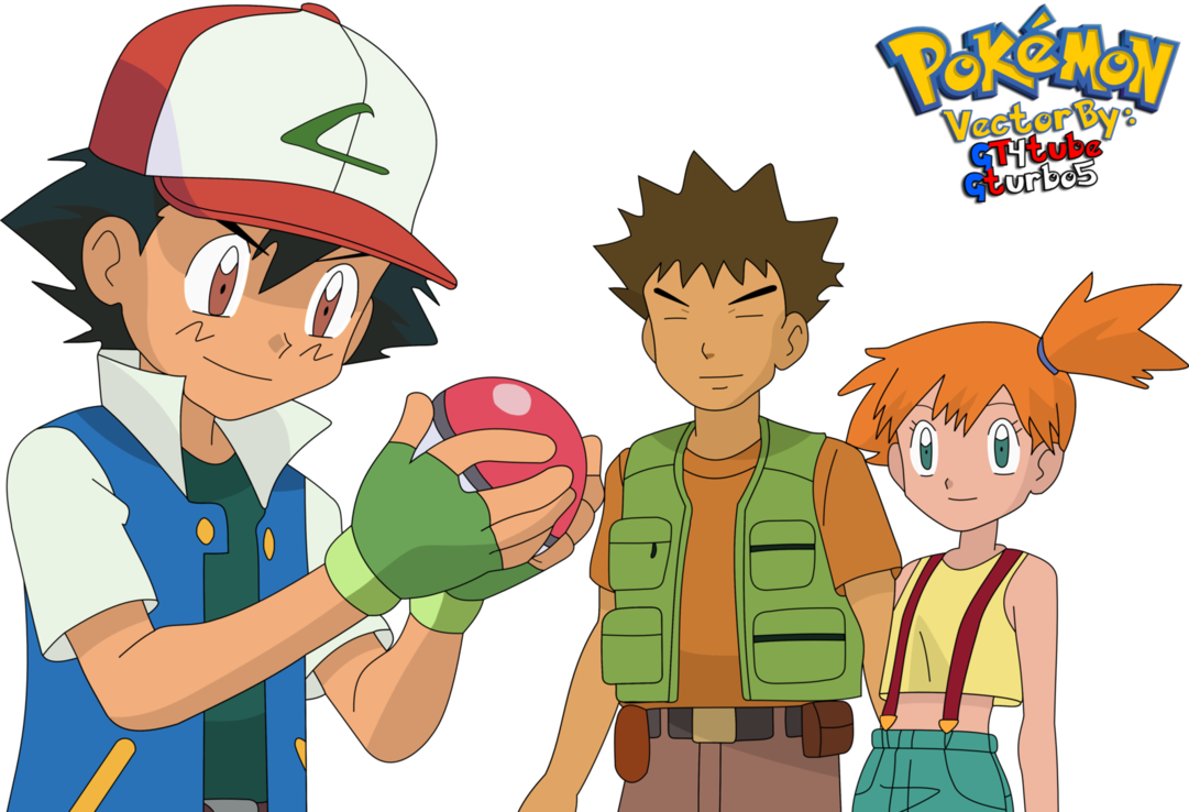 Ash Ketchum Pokeball - Misty And Ash Ketchum (1081x738), Png Download