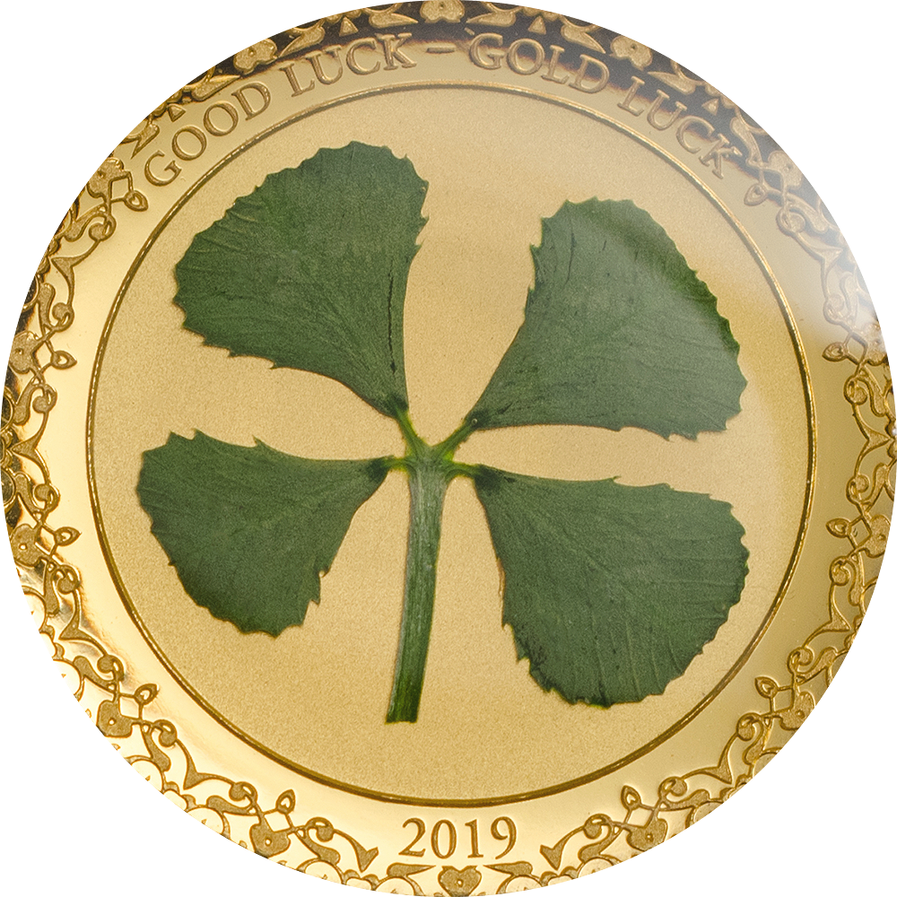The Gold Coin Presents The Real Four-leaf Clover On - Four-leaf Clover (1000x1000), Png Download