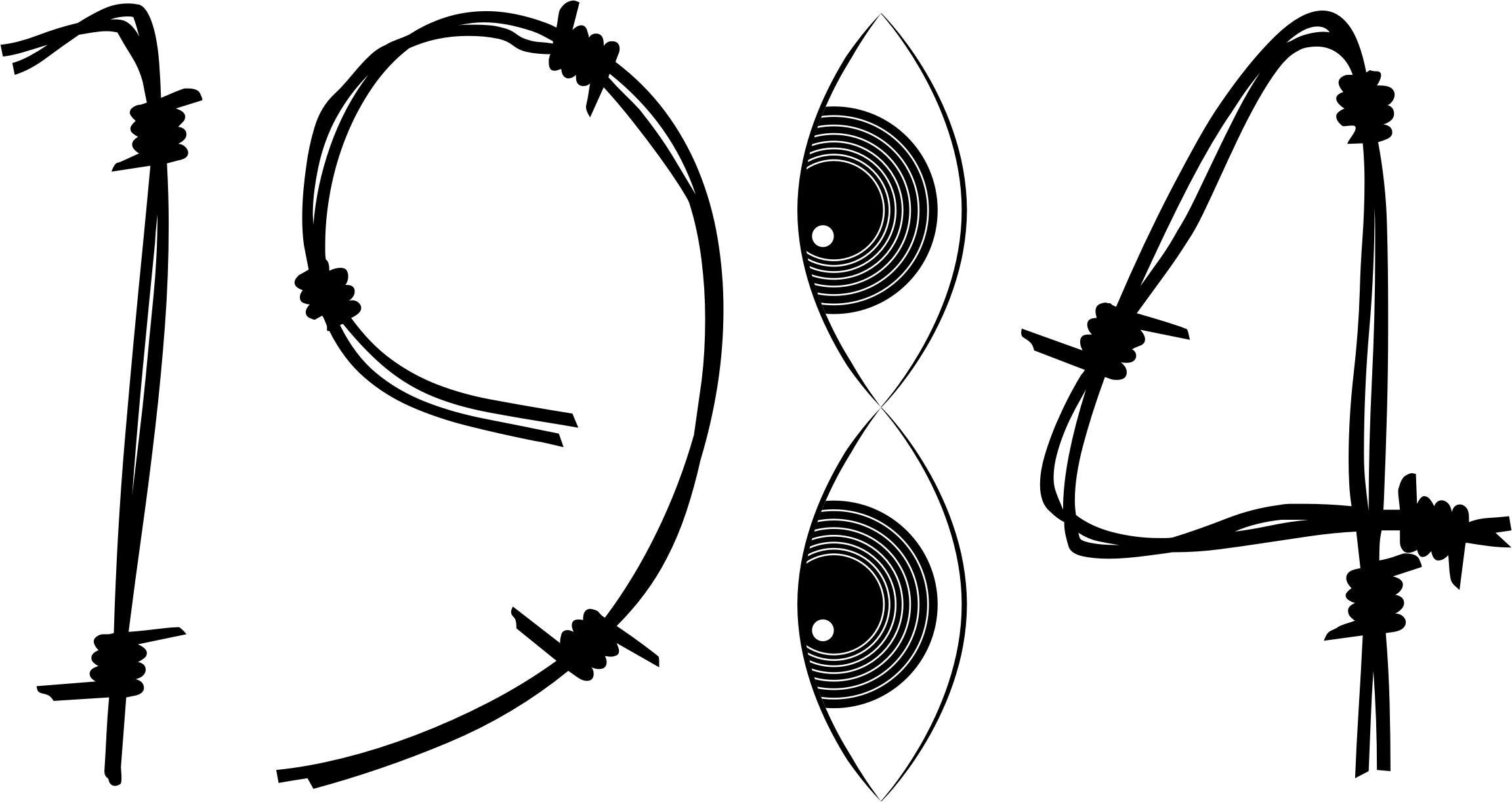 1984 Black And White (2304x1222), Png Download