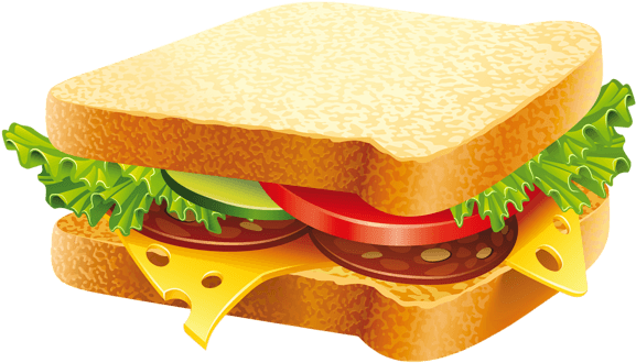Food - Sandwich Food Clipart (600x359), Png Download