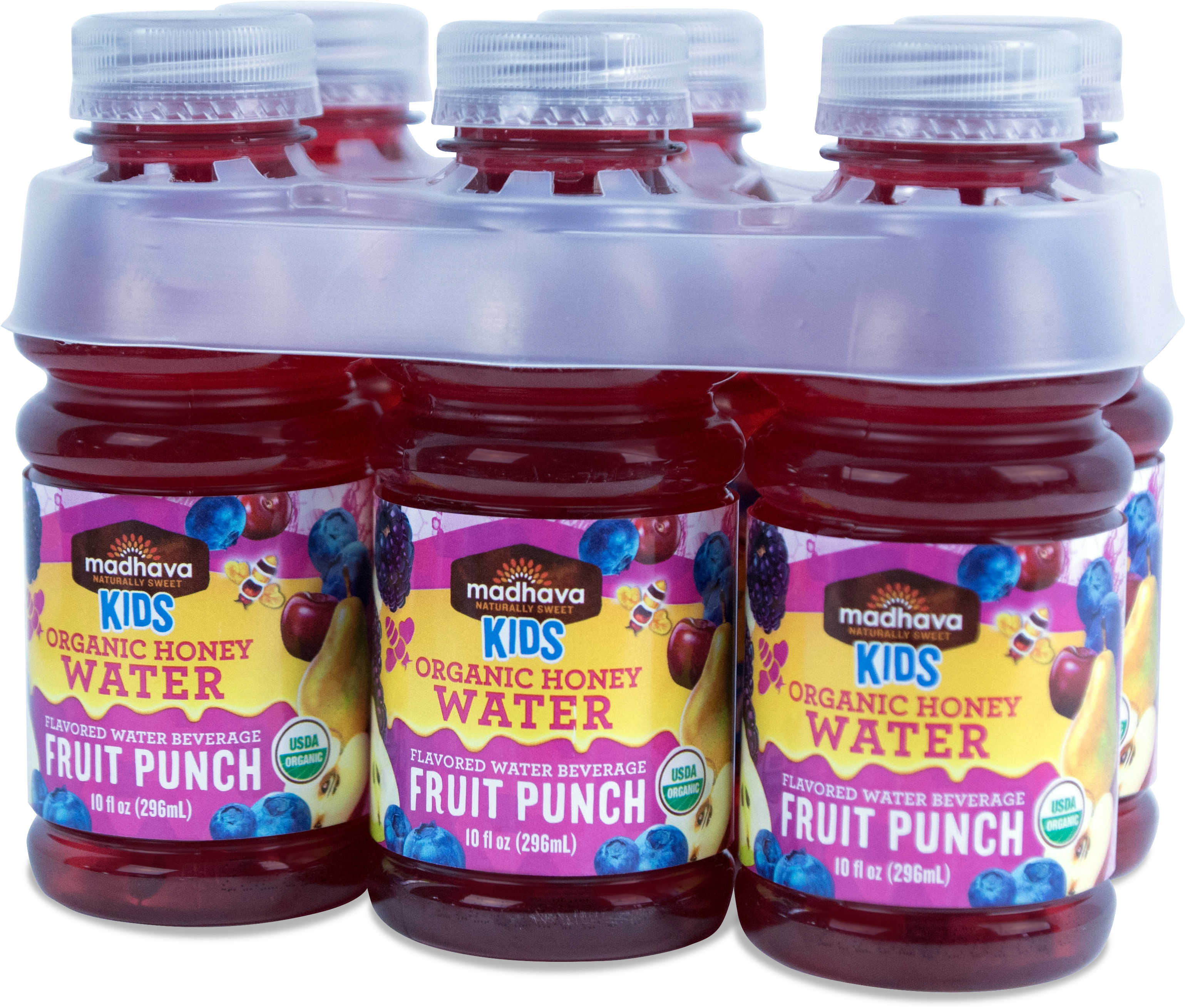 Kids Organic Honey Water Fruit Punch 6-pack/10 Oz - Honey (3552x2925), Png Download