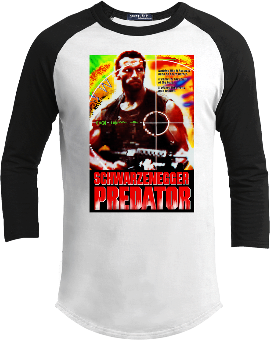 Predator Arnold Schwarzenegger Retro 80 039 S Eighties - Predator Movie Poster Fridge Magnet By Blue Crab Magnets (1155x1155), Png Download