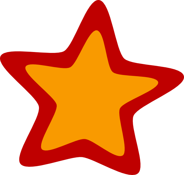 Red Yellow Star Clip Art - Orange And Yellow Star (600x572), Png Download