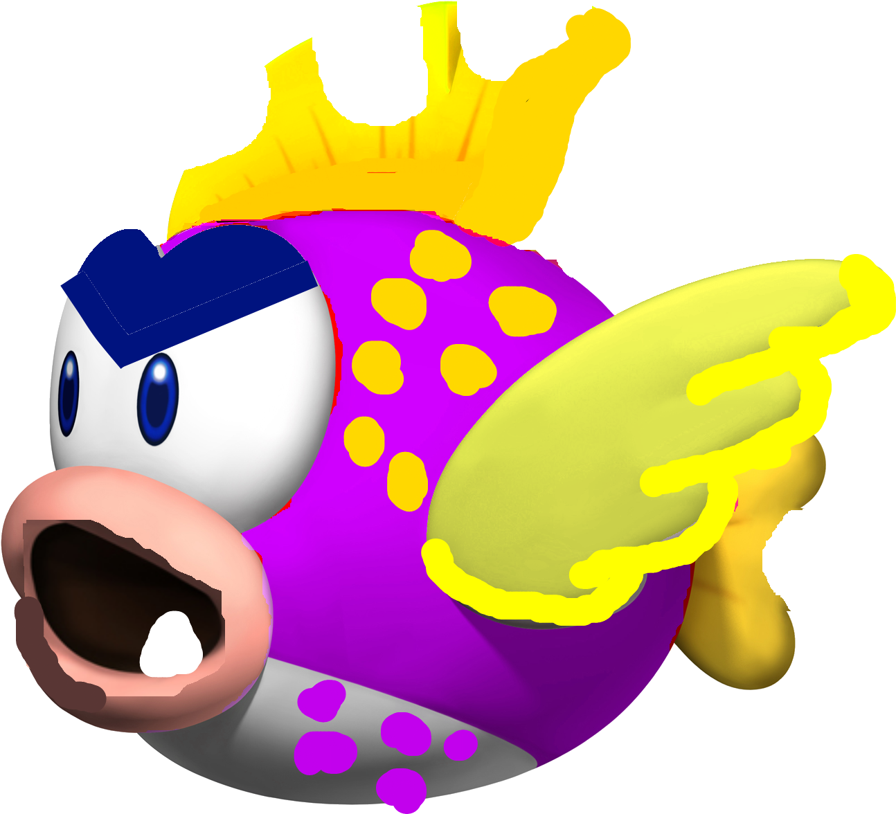 Super Mario Bropetey Piranha Paper Mario Sticker Star - Mario Cheep Cheep (1294x1176), Png Download