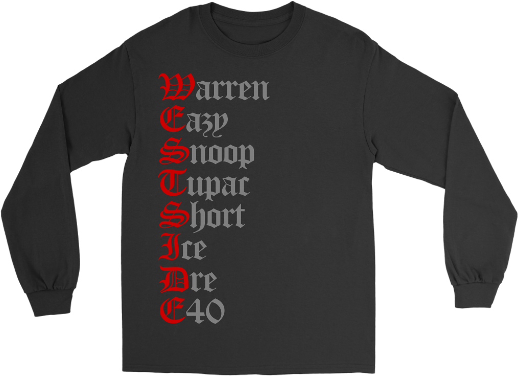 West Side Rap Snoop Dogg Tupac Eazy E - T-shirt (1024x1024), Png Download