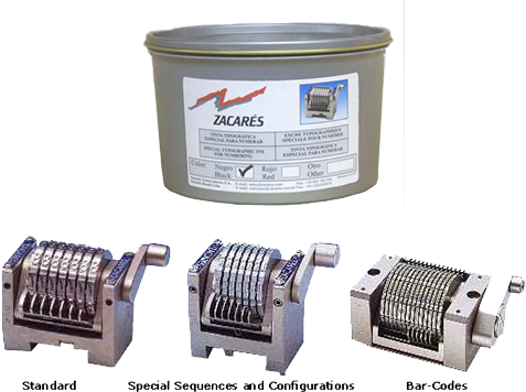 Zacares Numbering Boxes And Inks - Numbering (500x386), Png Download