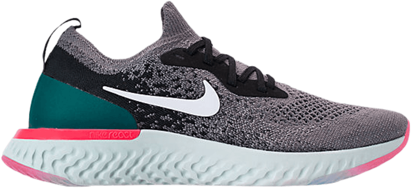 Wmns Epic React Flyknit 'gunsmoke' - Nike (850x387), Png Download