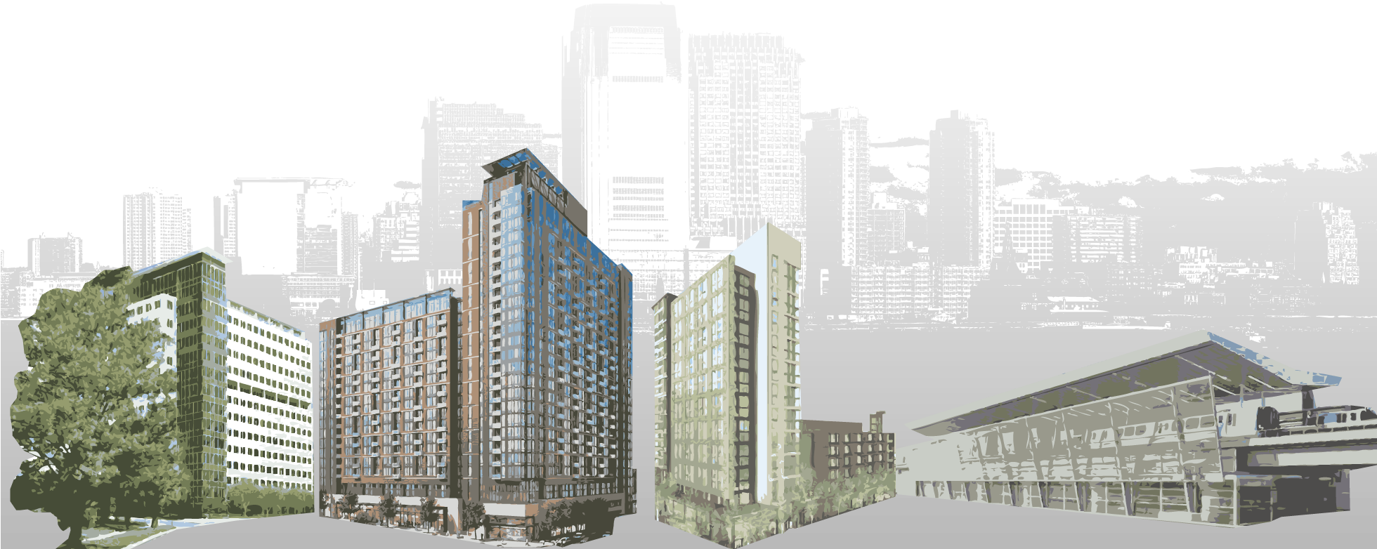 The Changing Landscape Of Tysons Corner - Tower Block (1959x811), Png Download