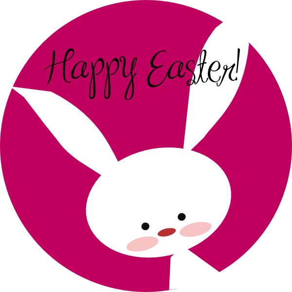 Happy Easter Bunny Clip Art - Cute Happy Easter Clip Art (600x600), Png Download