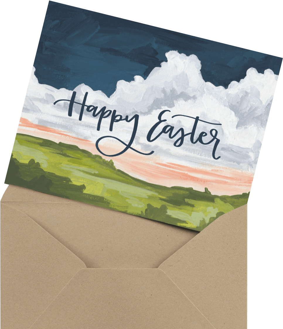 Pastel Floral Happy Easter Card - Happy Easter Card (1200x1200), Png Download