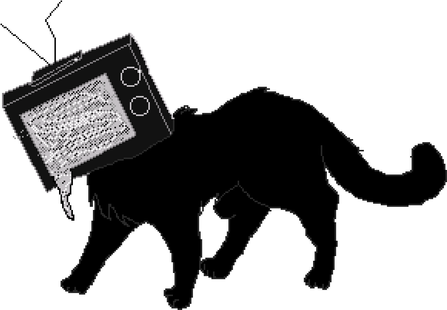Tv Head Cat - Cat With Tv Head (1050x750), Png Download