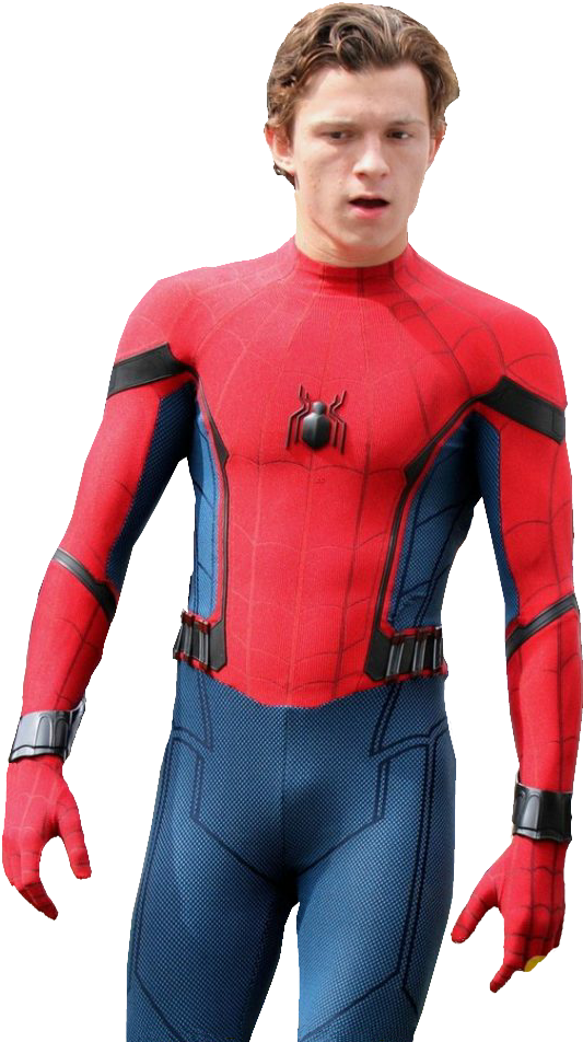 Spider Man Homecoming Superhero Costume Spiderman Transparent - Tom Holland Spiderman No Background (656x1024), Png Download