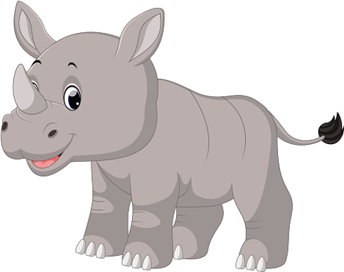Rhino Clipart Real - Rhino Baby Clip Art (500x500), Png Download