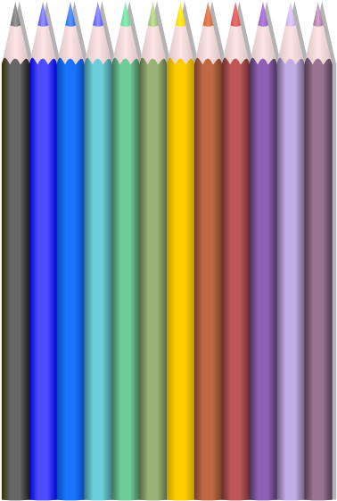 Coloured Pencils 2 Clipart Png - Colour Pencil Clipart (424x600), Png Download
