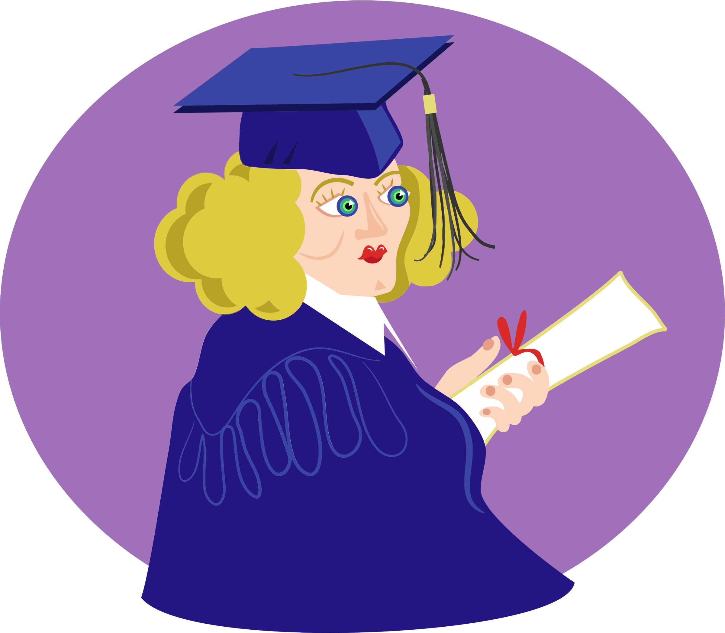 This Free Icons Png Design Of Graduation Girl - Graduation Girl Art Vector Png (2400x2093), Png Download