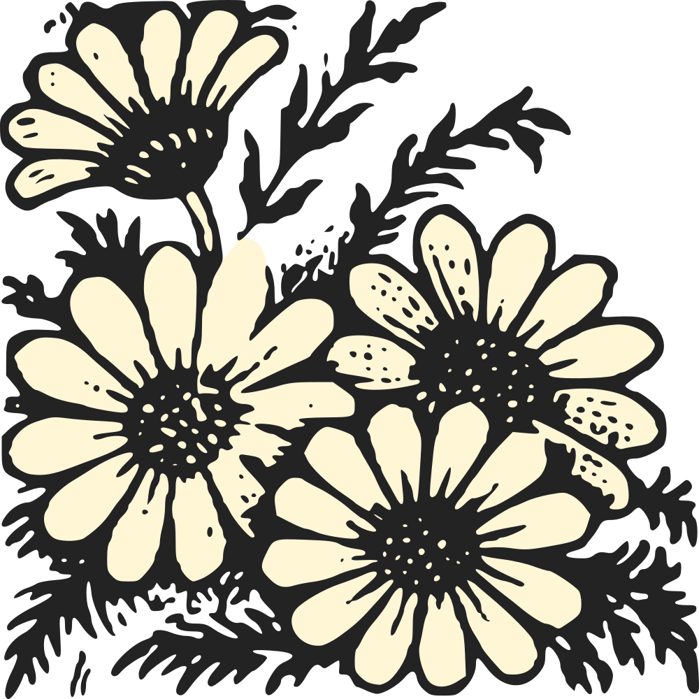 Daisies - Deep Red Cling Stamp-wild Sunflowers (1000x1000), Png Download