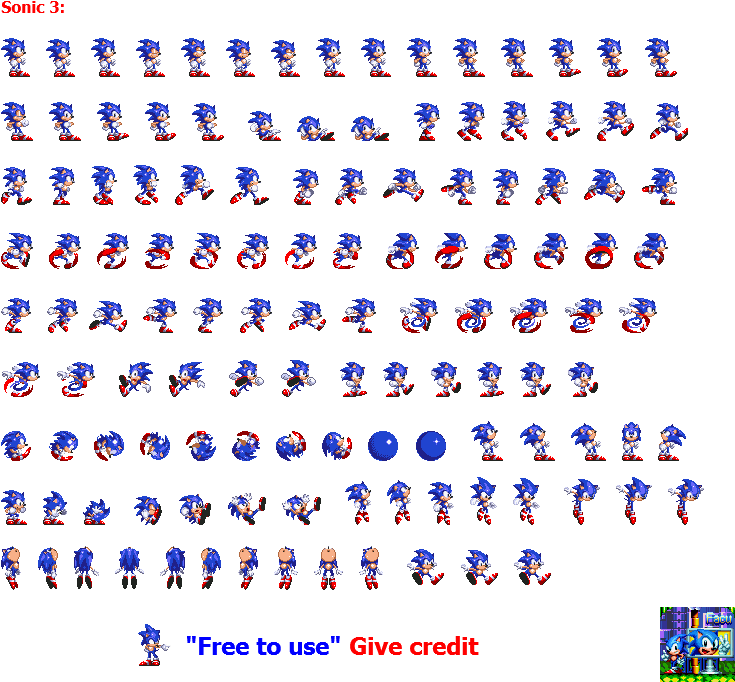 Sonic 3 Sprite Png - Sonic 3 Sprites Png (750x685), Png Download