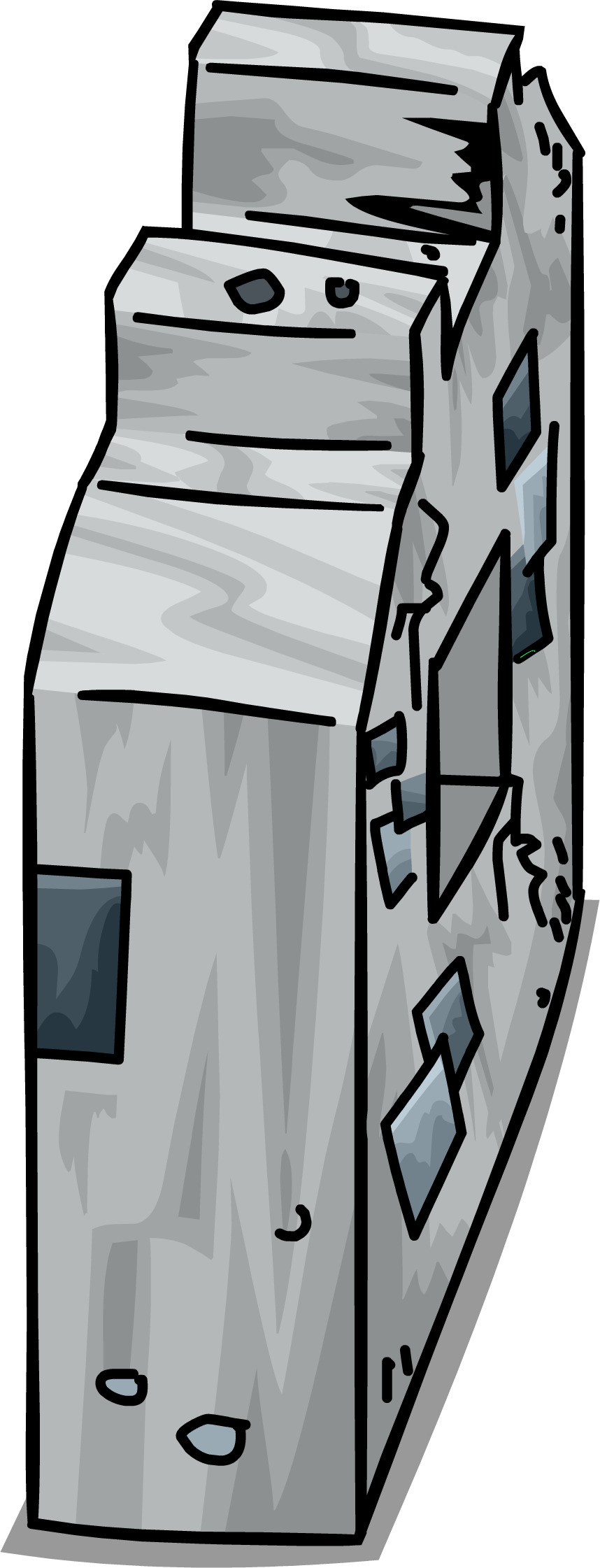 Stone Wall Ruins Sprite 004 (858x2242), Png Download