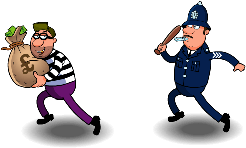 Cops And Robber In Our Lives - Cops And Robbers Cartoon (525x302), Png Download