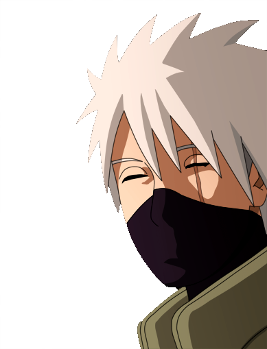 Kakashi Wore A Simple Black Outfit With The Lower-half - Anime (389x509), Png Download