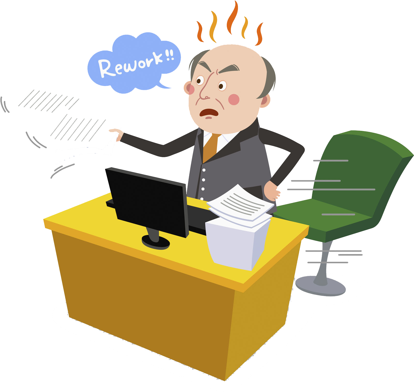 Anger Download Clip Art - Hombre En Escritorio Fondo Transparente (1869x1869), Png Download