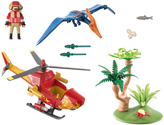 Adventure Copter With Pterodactyl - Playmobil 9430 (700x490), Png Download