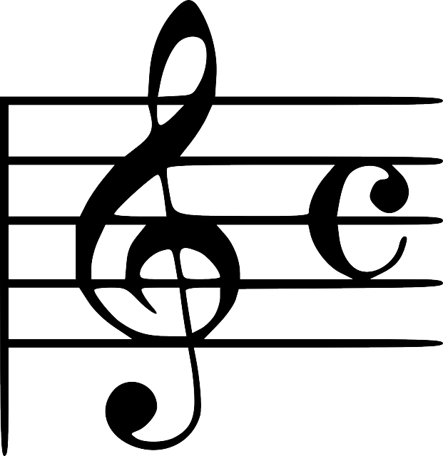 Music Notes Png - Treble Clef With Ac (621x640), Png Download
