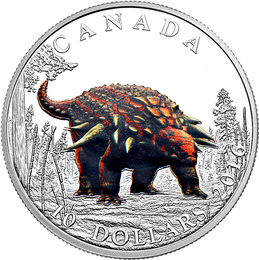 Pure Silver Coloured Coin Day Of The Dinosaurs - 1/2 Oz 2016 Day Of The Dinosaurs | Armoured Tank Silver (570x570), Png Download