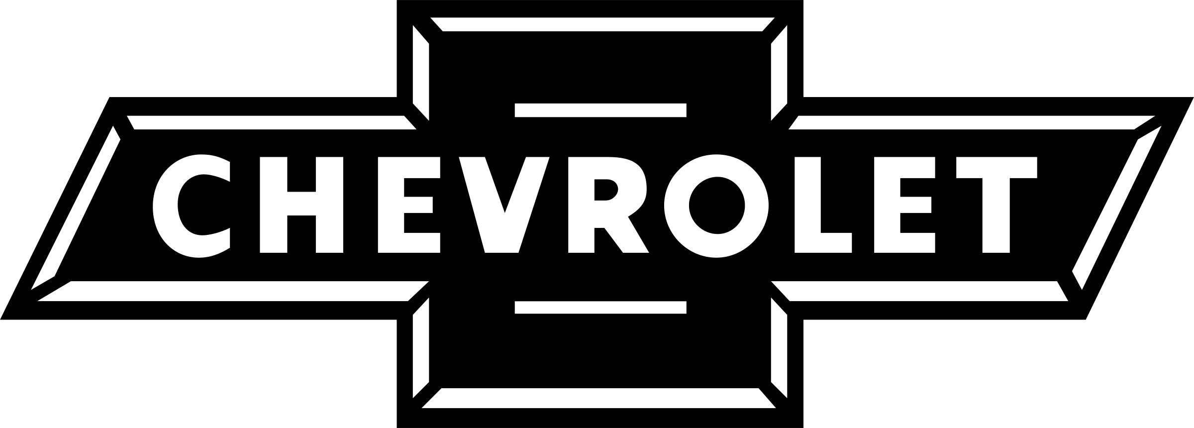 Chevy Bow 2 Logo Png Transparent - Chevy Bowtie (2400x860), Png Download