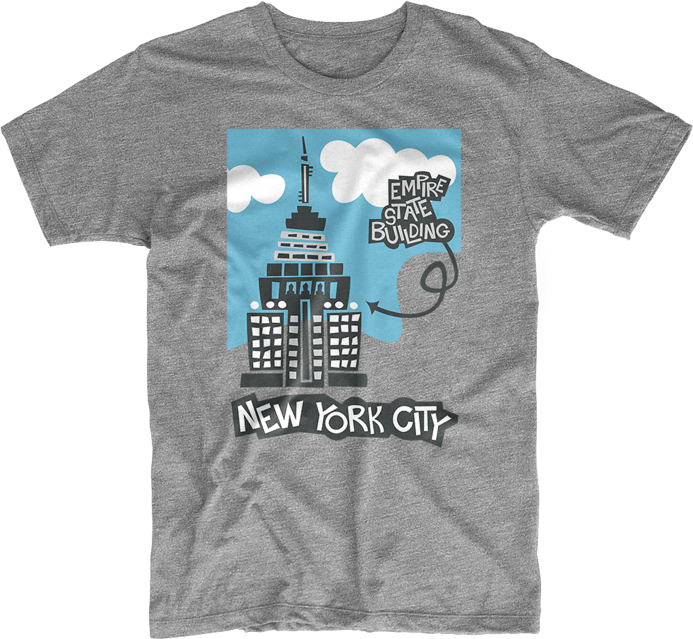 Empire State Building New York City T-shirt - South African American Flag Hearts T-shirt (1000x924), Png Download