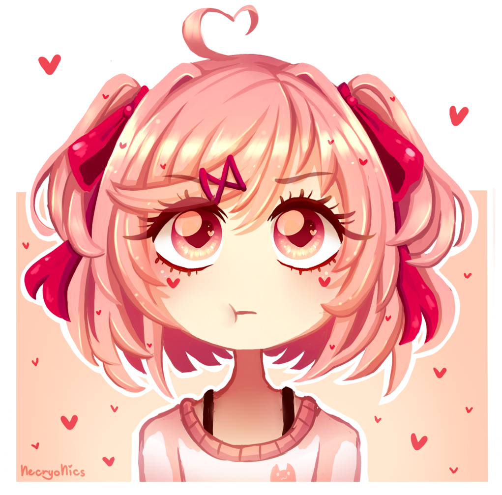 View Samegoogleiqdbsaucenao Natsuki All The Hearts - Doki Doki Literature Club Natsuki (1024x1050), Png Download