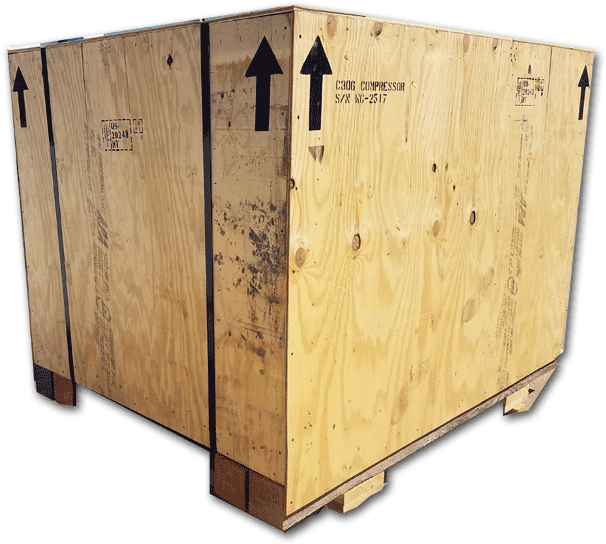 Custom Wood Crate By American Crating - Shipment Wooden Shipping Containers (648x568), Png Download