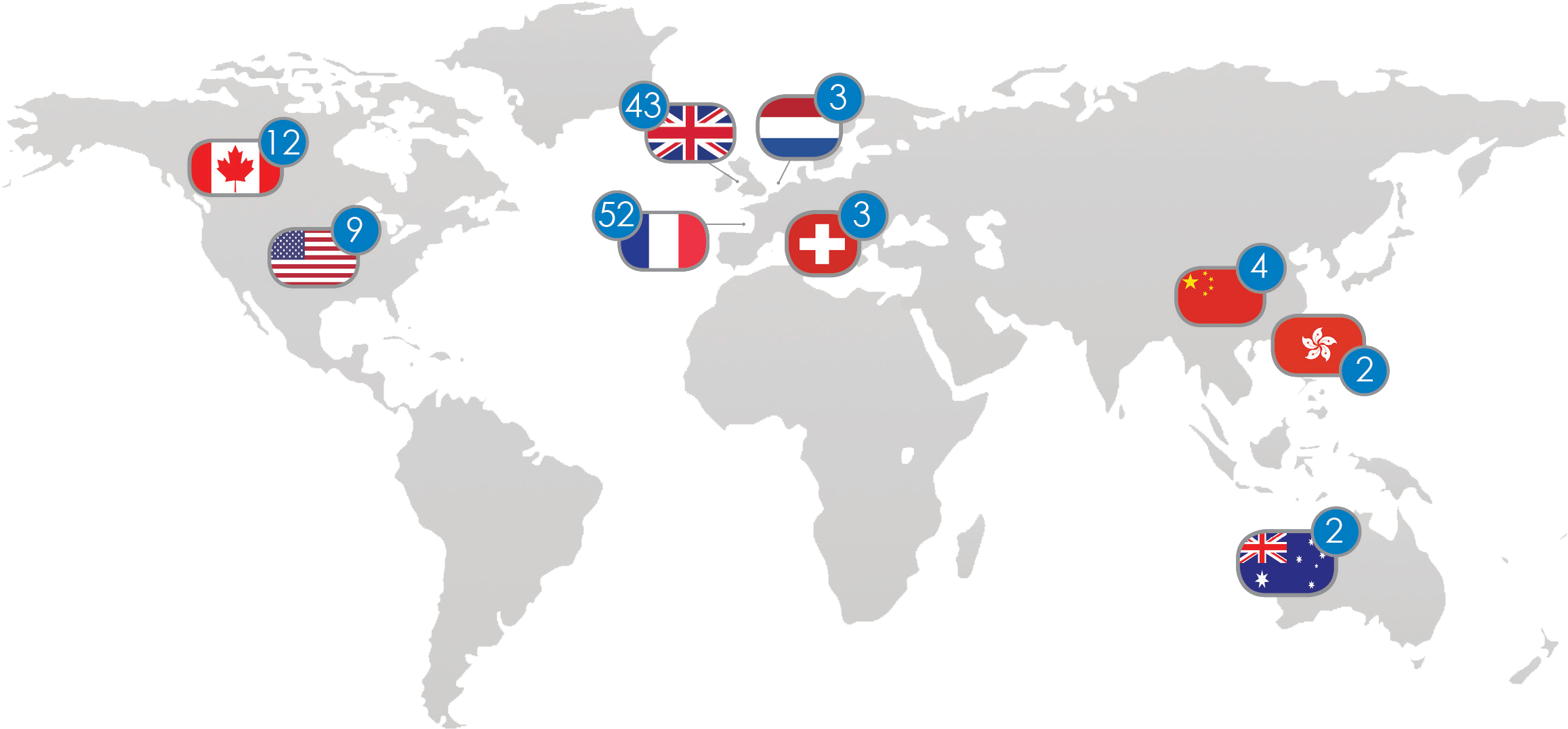 2018 University Destinations Of Our Students - High Resolution World Map Vector (2348x1108), Png Download